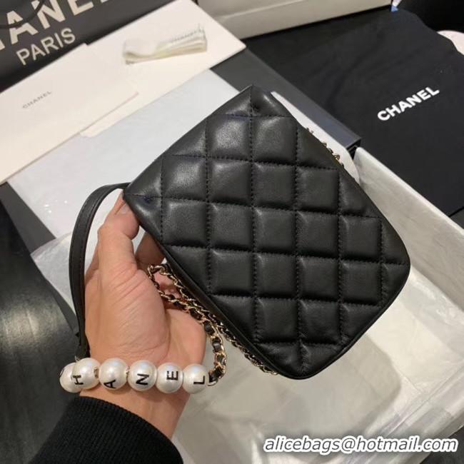 Reproduction Chanel mini flap Imitation Pearls bag AS1345 black