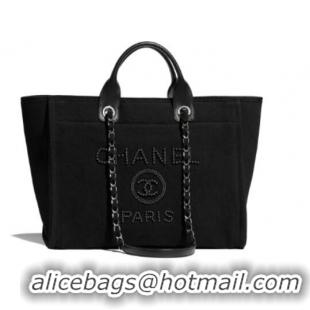 Reproduction Chanel Canvas Tote Shopping Bag A66941 black