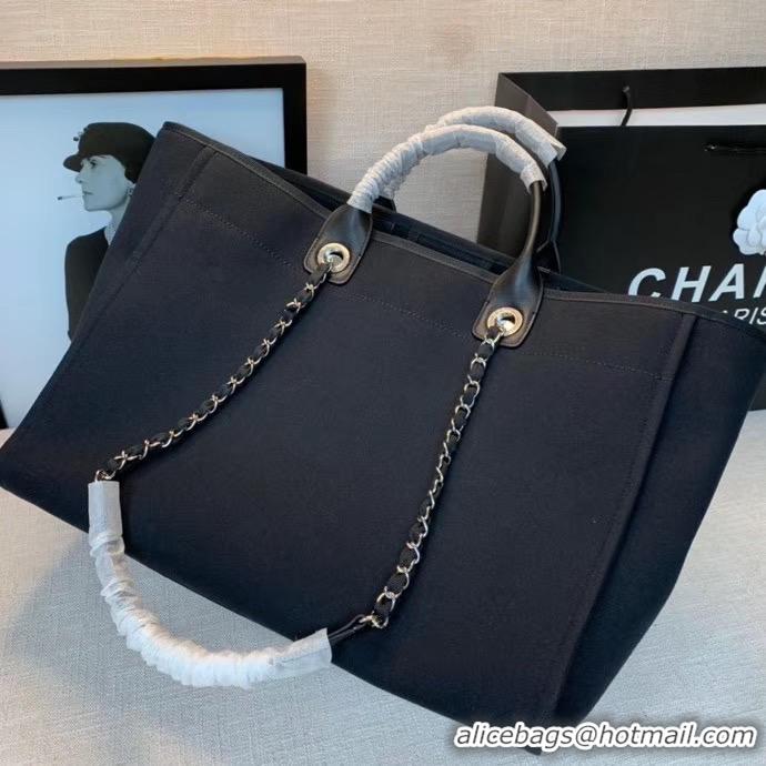 Reproduction Chanel Canvas Tote Shopping Bag A66941 black