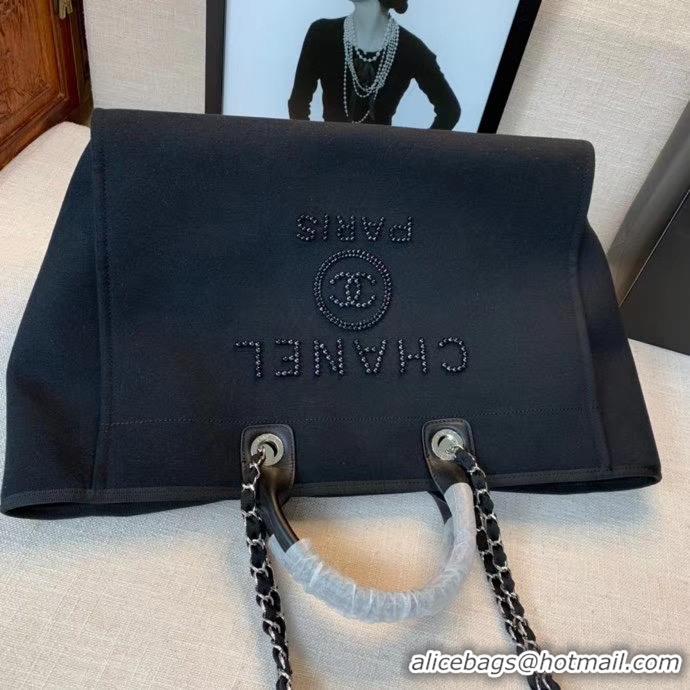 Reproduction Chanel Canvas Tote Shopping Bag A66941 black