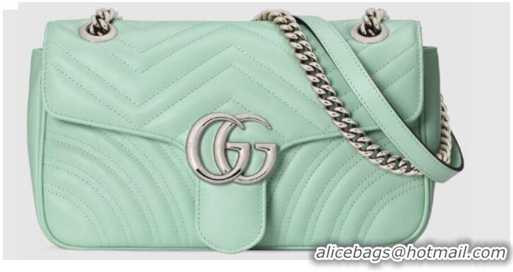 Top Quality Gucci GG Marmont small shoulder bag 443497 Light green