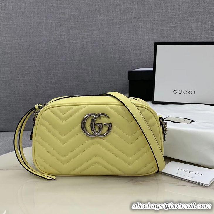 Inexpensive Gucci GG Marmont Matelasse Shoulder Bag 447632 Yellow