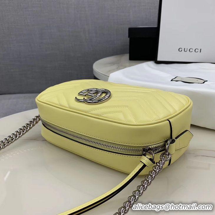 Inexpensive Gucci GG Marmont Matelasse Shoulder Bag 447632 Yellow