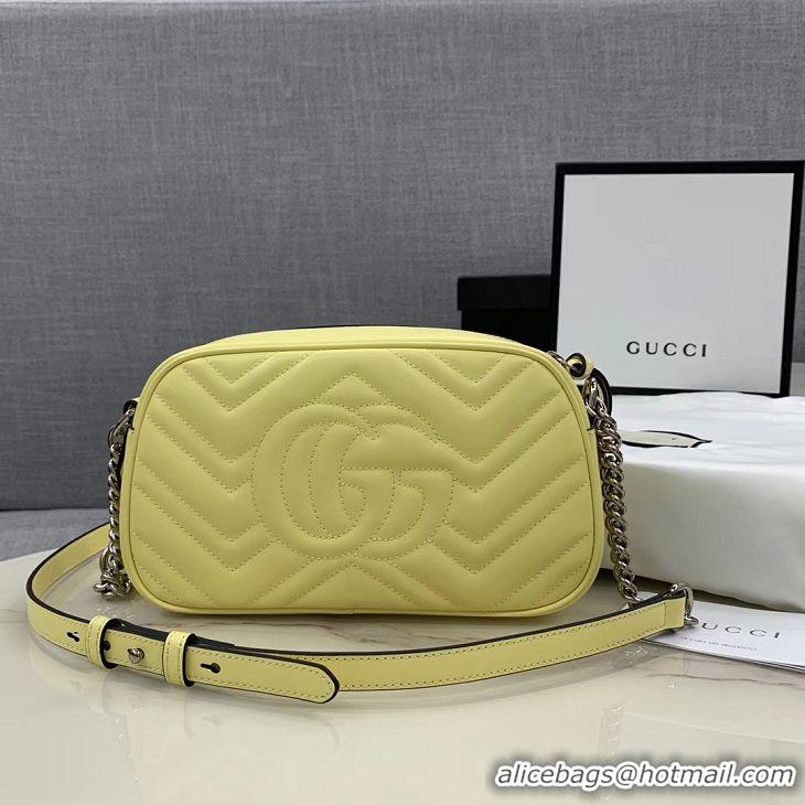 Inexpensive Gucci GG Marmont Matelasse Shoulder Bag 447632 Yellow