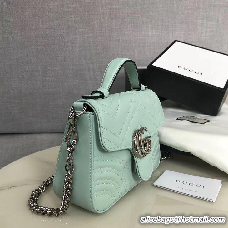 Cheapest Gucci GG Marmont mini top handle bag 547260 light blue