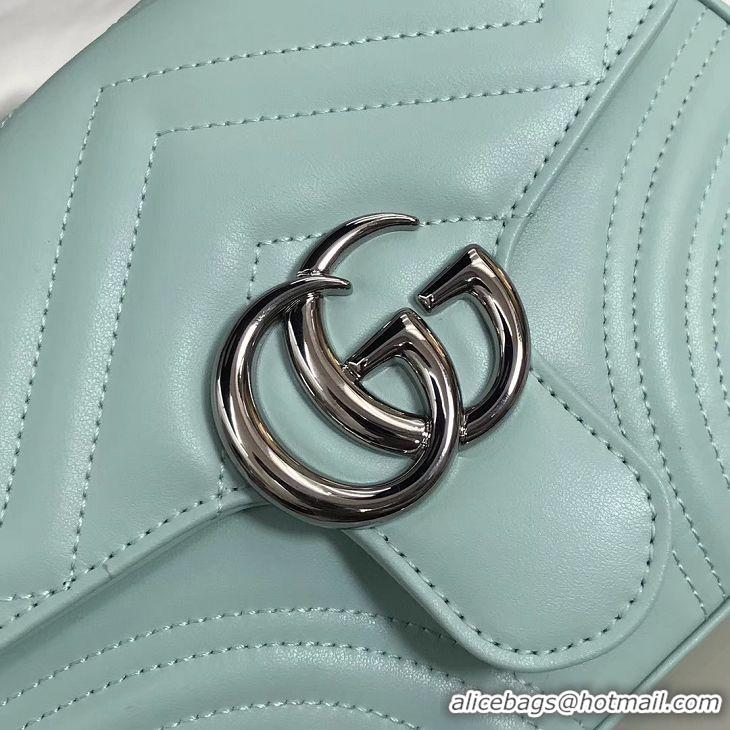 Cheapest Gucci GG Marmont mini top handle bag 547260 light blue