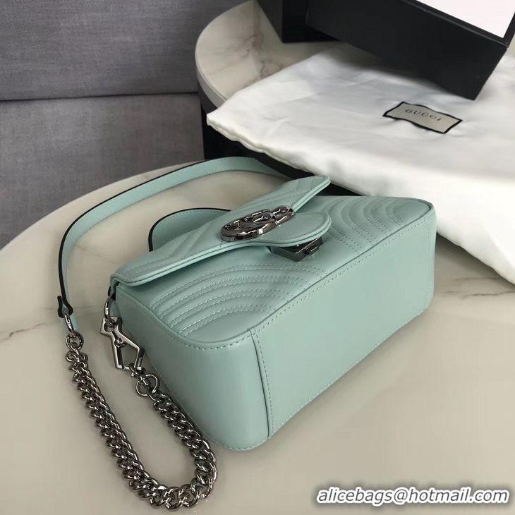 Cheapest Gucci GG Marmont mini top handle bag 547260 light blue