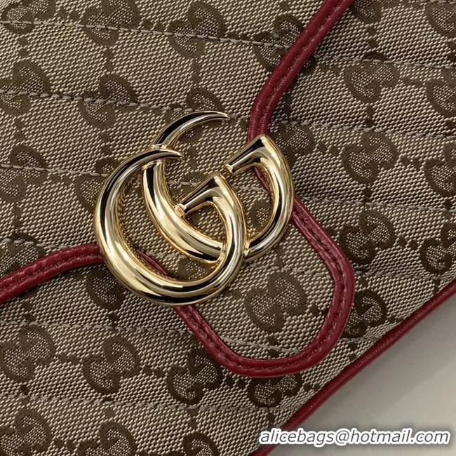 Famous Brand Gucci GG Supreme canvas Mini Top Handle Bag 583571 red