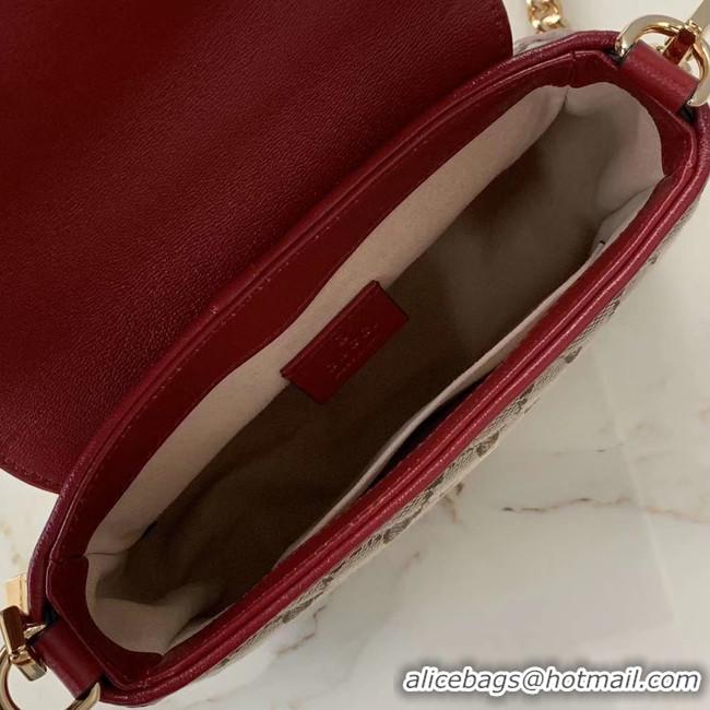 Famous Brand Gucci GG Supreme canvas Mini Top Handle Bag 583571 red