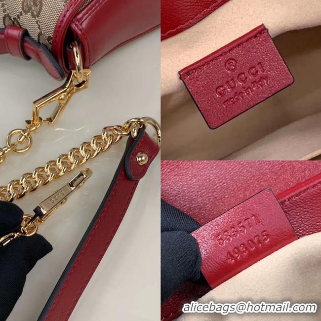 Famous Brand Gucci GG Supreme canvas Mini Top Handle Bag 583571 red