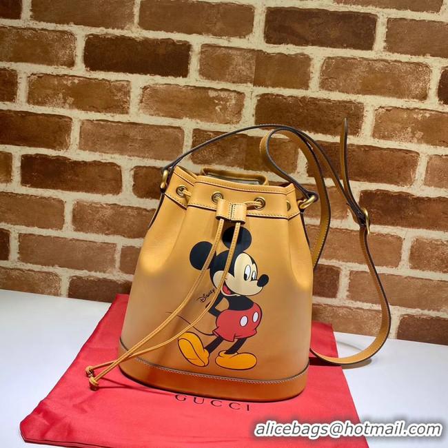 Popular Style Gucci Disney x Mickey Mouse Small Bucket Bag 602692 Brown