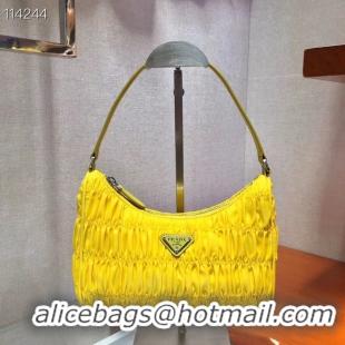 Reasonable Price Prada Nylon and Saffiano leather mini bag 1NE204 yellow