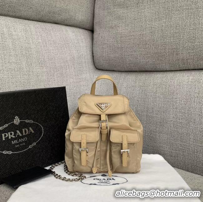 Free Shipping Discount Prada Nylon mini backpack 1BH029 apricot