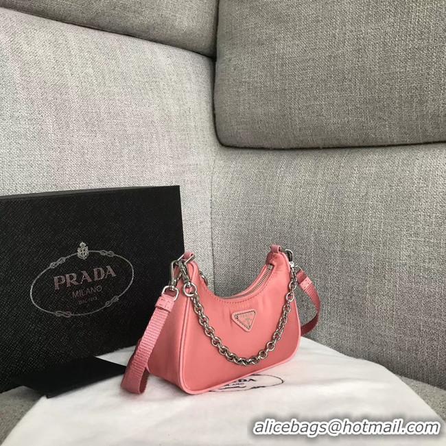 Popular Prada Re-Edition 2005 nylon mini shoulder bag 1BH203 pink