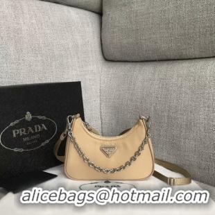 Promotional Prada Re-Edition 2005 nylon mini shoulder bag 1BH203 apricot