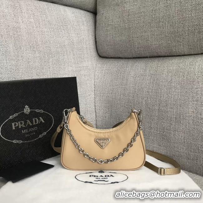 Promotional Prada Re-Edition 2005 nylon mini shoulder bag 1BH203 apricot