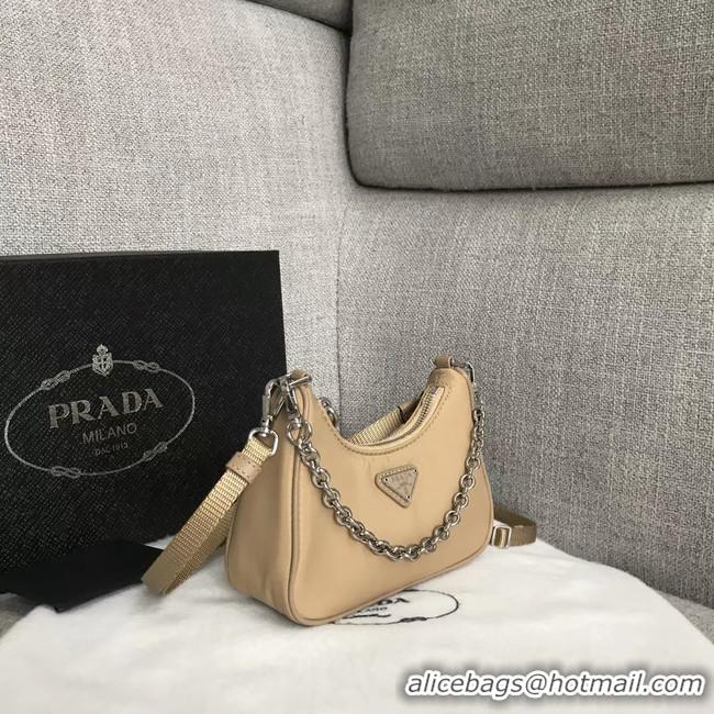 Promotional Prada Re-Edition 2005 nylon mini shoulder bag 1BH203 apricot