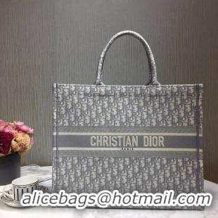 Classic Imitation DIOR BOOK TOTE EMBROIDERED CANVAS BAG M1287-9 grey