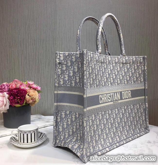 Classic Imitation DIOR BOOK TOTE EMBROIDERED CANVAS BAG M1287-9 grey