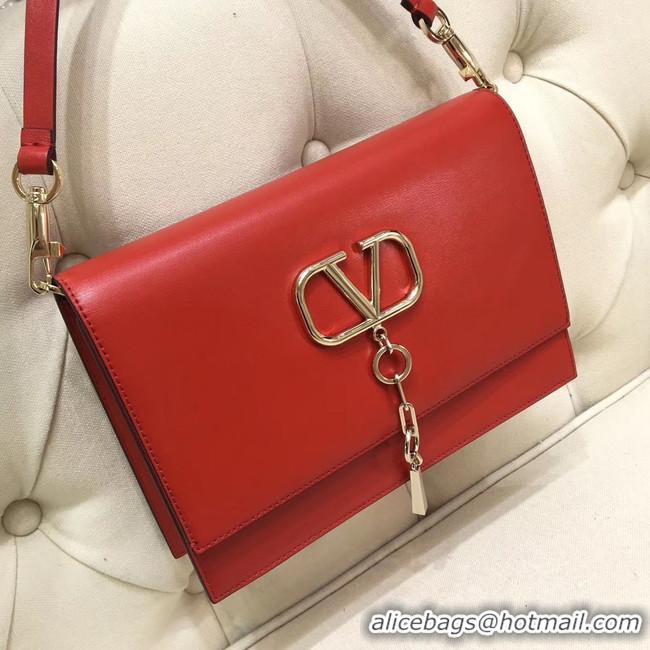 Unique Grade VALENTINO VLOCK Origianl leather shoulder bag 0909 red