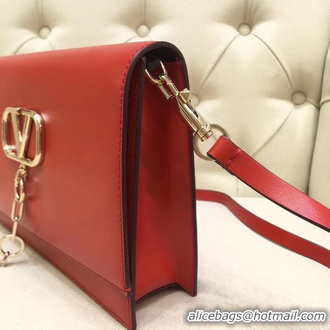 Unique Grade VALENTINO VLOCK Origianl leather shoulder bag 0909 red