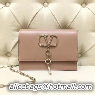 Inexpensive VALENTINO VLOCK Origianl leather shoulder bag 0910 light pink