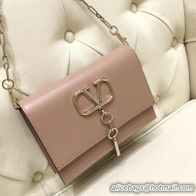 Inexpensive VALENTINO VLOCK Origianl leather shoulder bag 0910 light pink