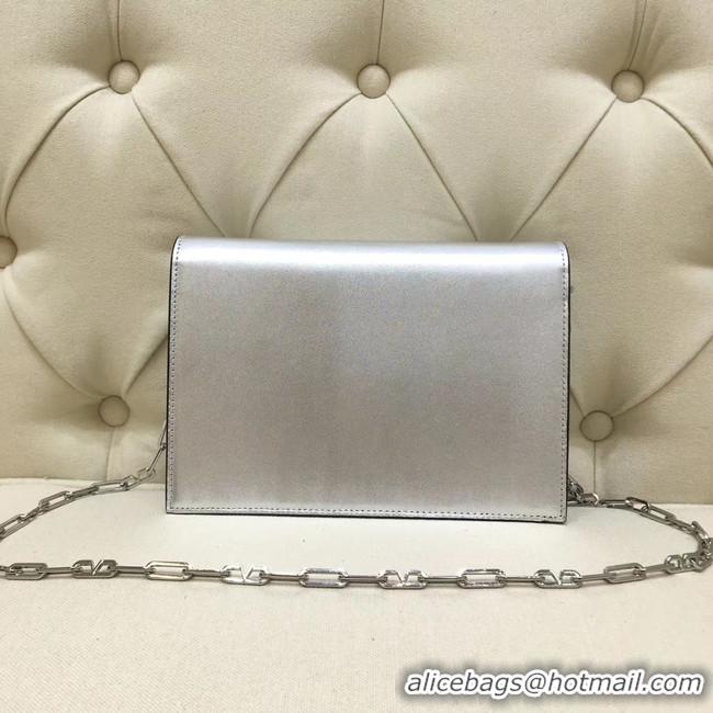 New Style VALENTINO VLOCK Origianl leather shoulder bag 0910 silver