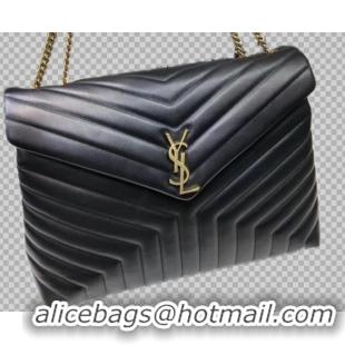 Promotional Yves Saint Laurent Calfskin Leather Jumbo Tote Bag Black 464698 Gold hardware