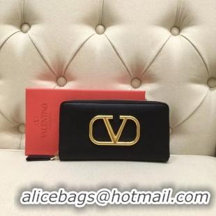 Buy Classic VALENTINO Origianl leather Zipped Wallet VG0088 Black