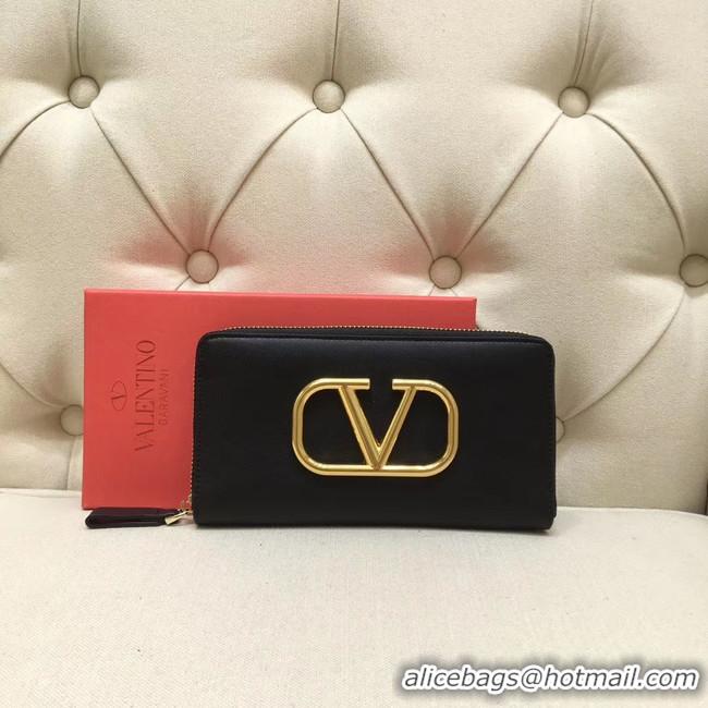 Buy Classic VALENTINO Origianl leather Zipped Wallet VG0088 Black