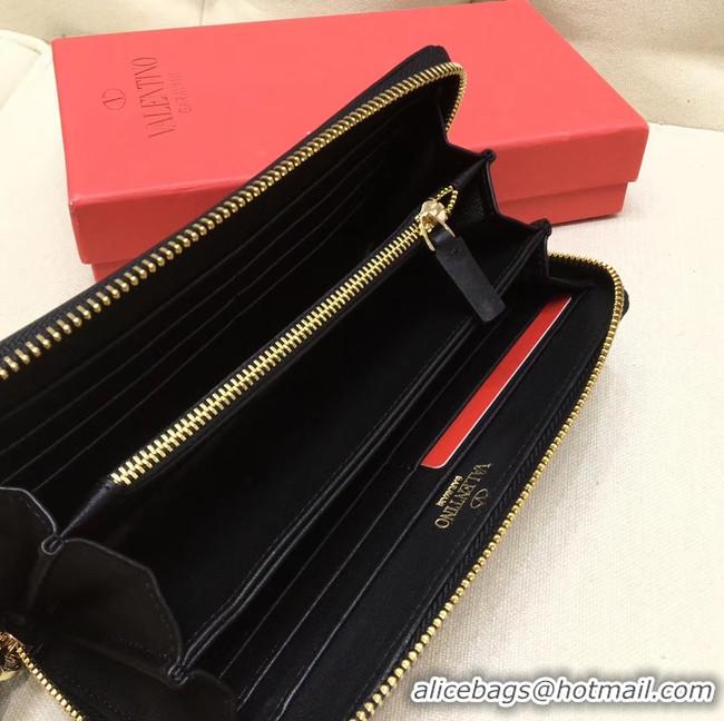 Buy Classic VALENTINO Origianl leather Zipped Wallet VG0088 Black