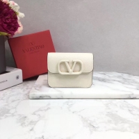 Unique Discount VALENTINO Origianl leather Card Holder 062 white