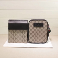 New Stylish Gucci GG Supreme belt bag 450956 Beige&black