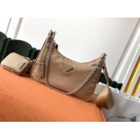 Top Quality Classic Prada Nylon Shoulder Bag 91277 apricot