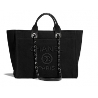 Reproduction Chanel Canvas Tote Shopping Bag A66941 black