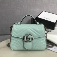 Cheapest Gucci GG Marmont mini top handle bag 547260 light blue