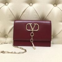 Unique Discount VALENTINO VLOCK Origianl leather shoulder bag 0910 Burgundy