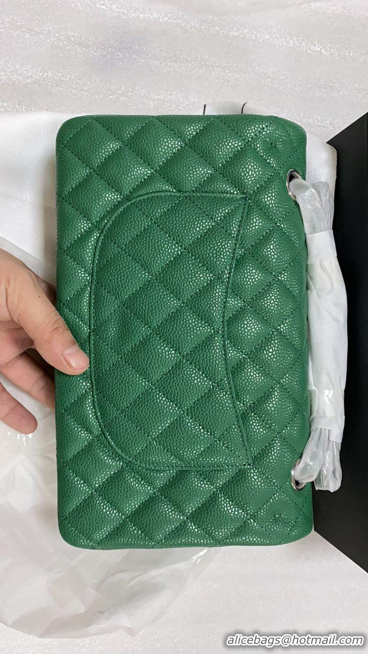 Luxury Chanel Pearl Caviar Calfskin Medium Classic Flap Bag A1112 Green