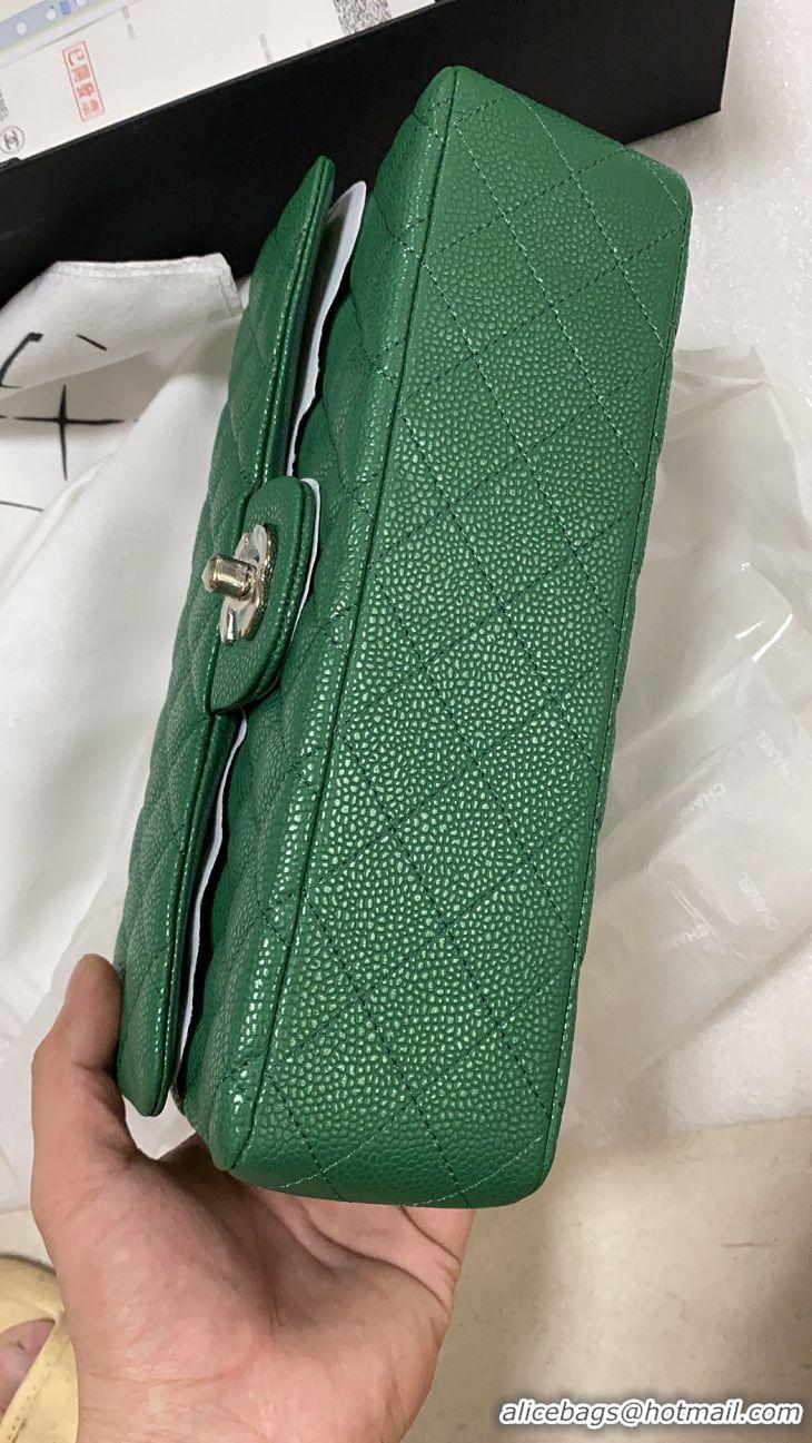 Luxury Chanel Pearl Caviar Calfskin Medium Classic Flap Bag A1112 Green