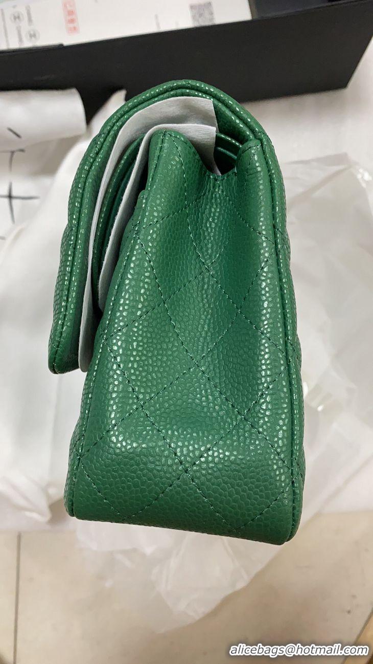 Luxury Chanel Pearl Caviar Calfskin Medium Classic Flap Bag A1112 Green