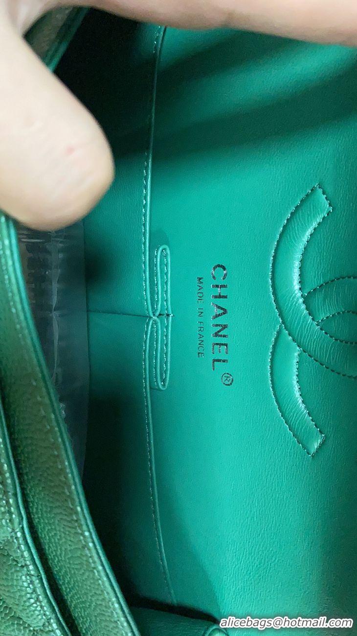 Luxury Chanel Pearl Caviar Calfskin Medium Classic Flap Bag A1112 Green