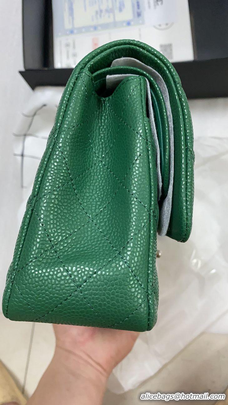 Luxury Chanel Pearl Caviar Calfskin Medium Classic Flap Bag A1112 Green