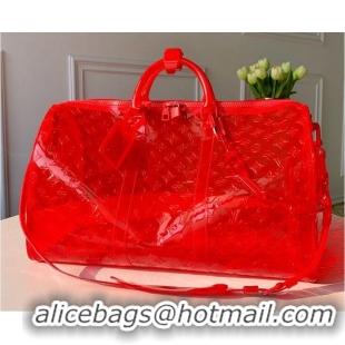 Imitation Louis Vuitton KEEPALL 50 Travel Bag with shoulder straps M53271 Red