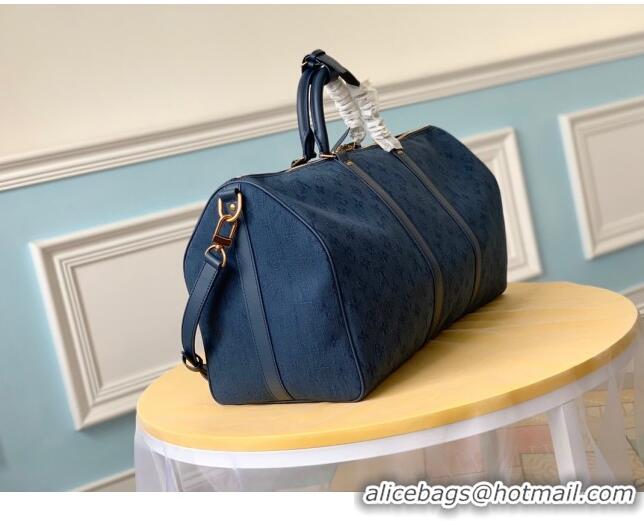 New Design Louis vuitton Original KEEPALL BANDOULIERE 50 M44644 Blue