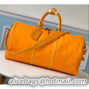 Crafted Louis vuitton original KEEPALL BANDOULIERE 50 M44644 Ochre