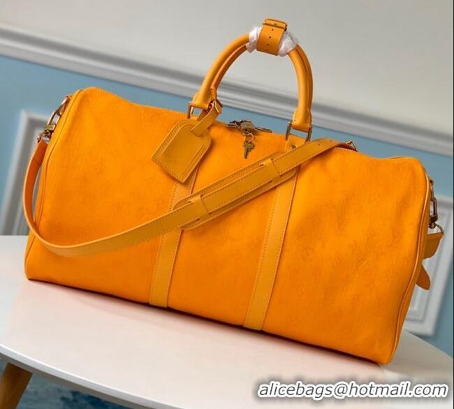 Crafted Louis vuitton original KEEPALL BANDOULIERE 50 M44644 Ochre