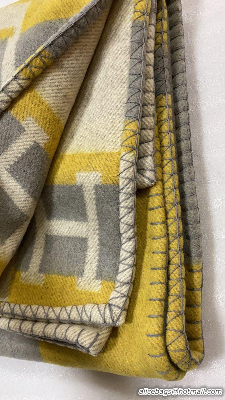 Discount Hermes Lambswool & Cashmere Shawl & Blanket 71152 Yellow