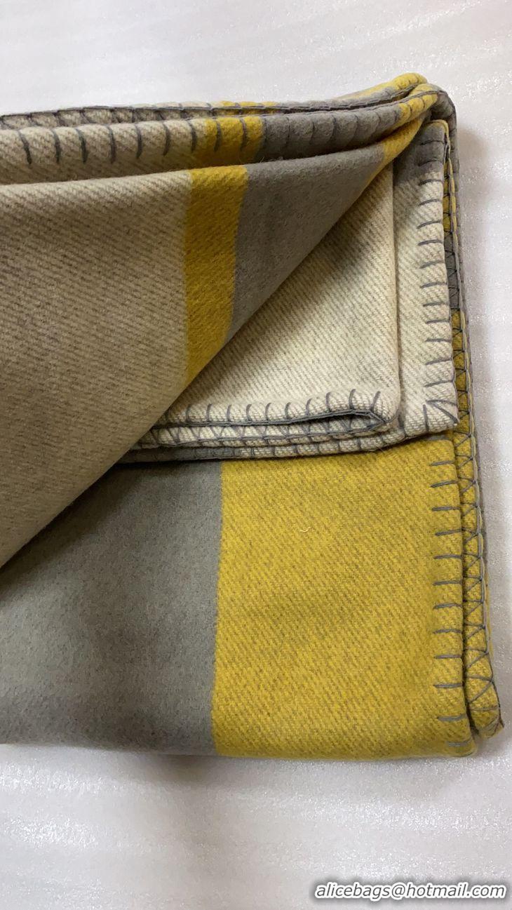 Discount Hermes Lambswool & Cashmere Shawl & Blanket 71152 Yellow