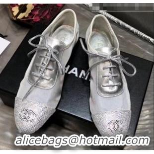 Cheapest Chanel Mesh Lace-up Shoes GG1719 Silver 2020